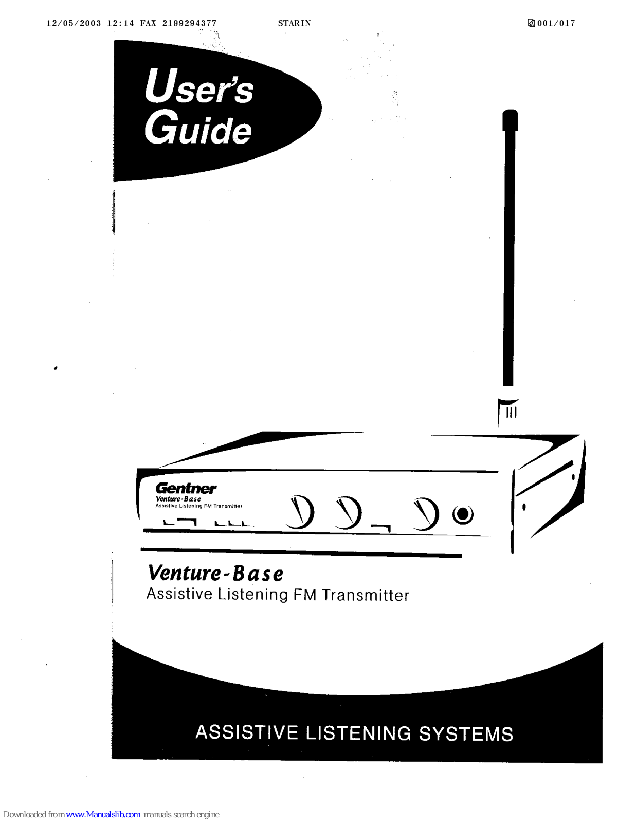 Gentner Venture-Base User Manual - ManualMachine.com