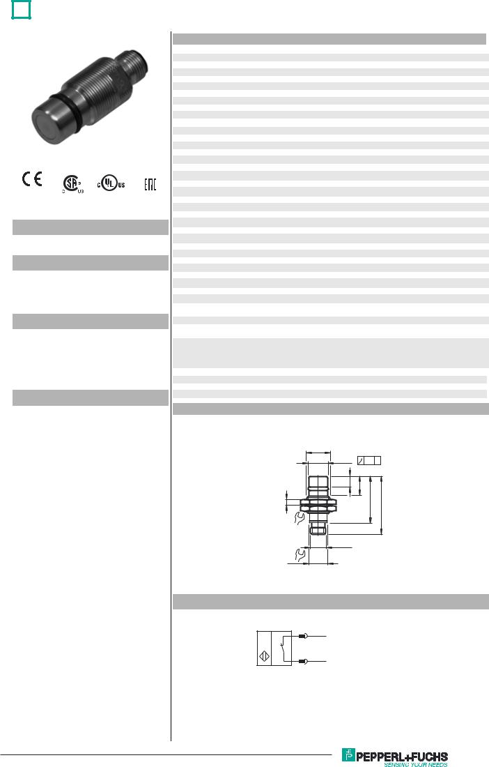 Pepperl Fuchs NJ1.5-18GM-N-D-V1 Data Sheet