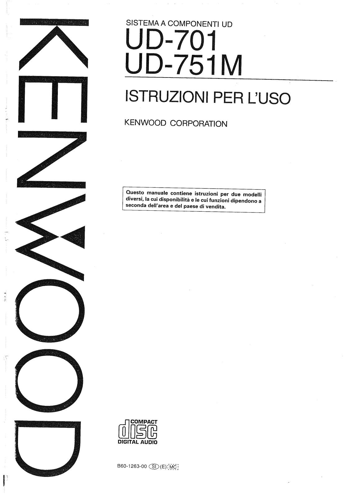 Kenwood UD-701, UD-751M User Manual