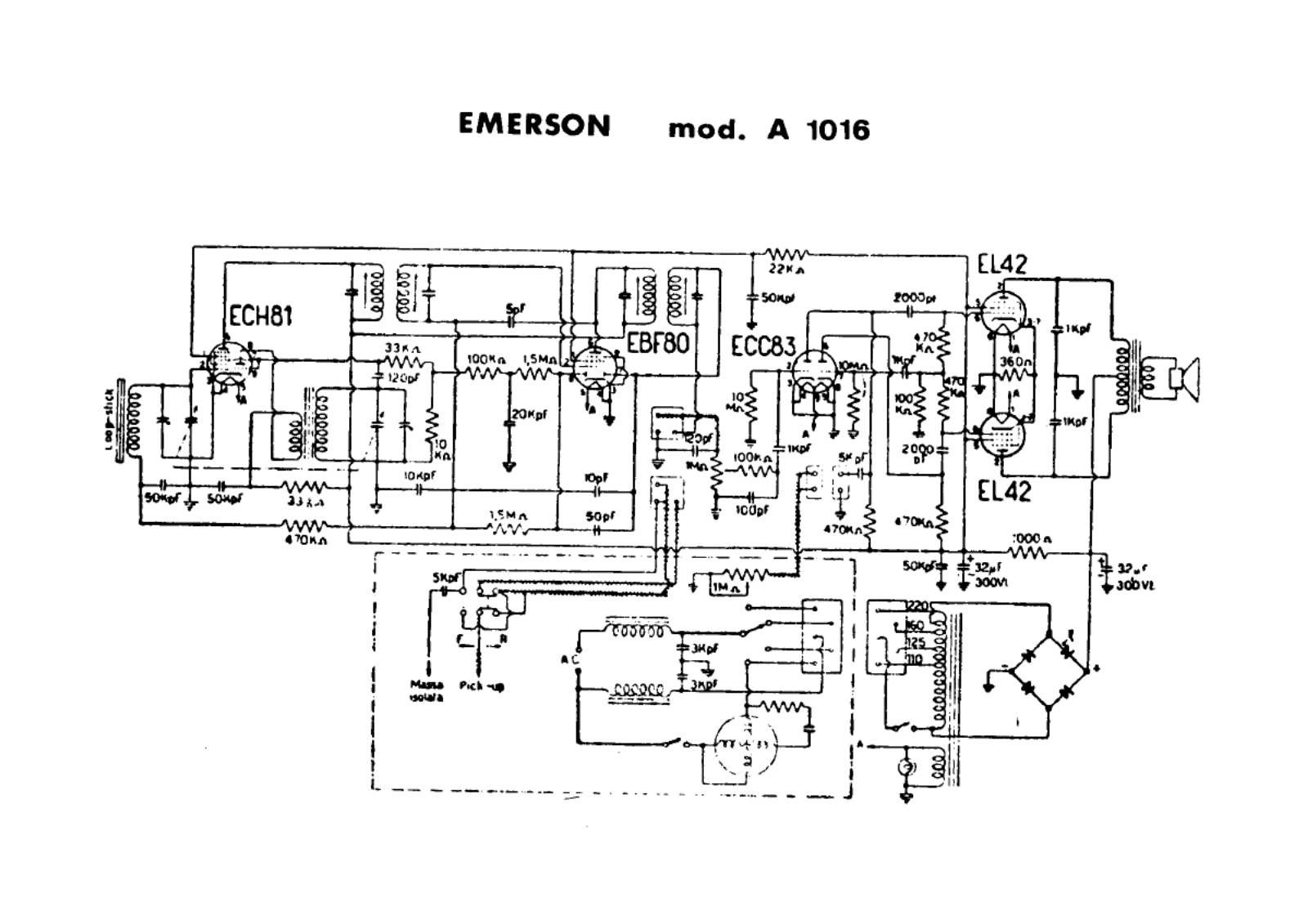 Emerson a1016 schematic