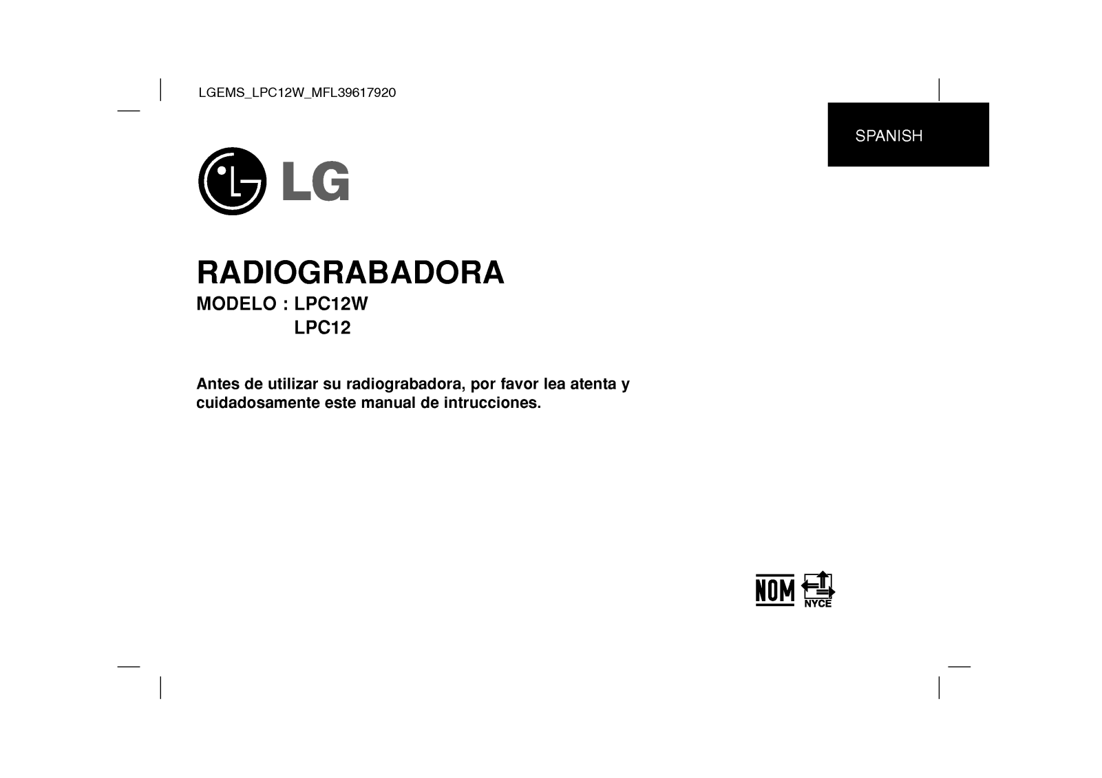 Lg LPC-12, LPC-12W user Manual