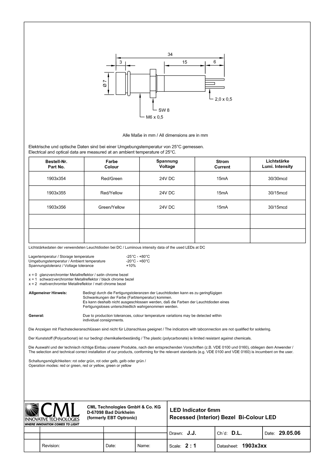 CML TECHNOLOGIES 19030354 Datasheet - ManualMachine.com