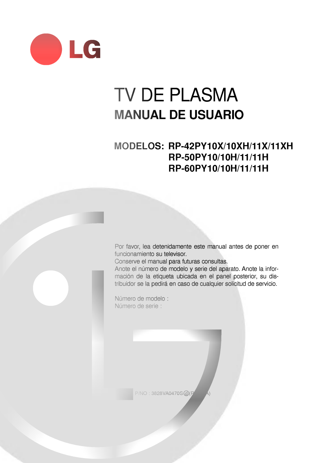 LG RP-60PY10 User Manual