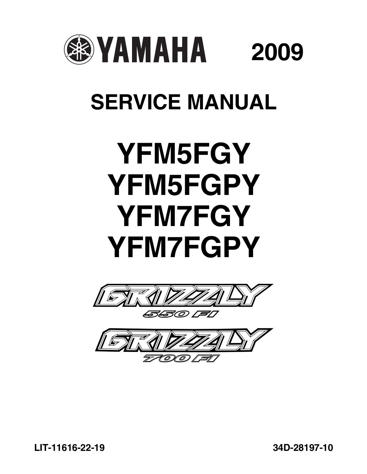 YAMAHA YFM5FGY, YFM5FGPY, YFM7FGY, YFM7FGPY User Manual