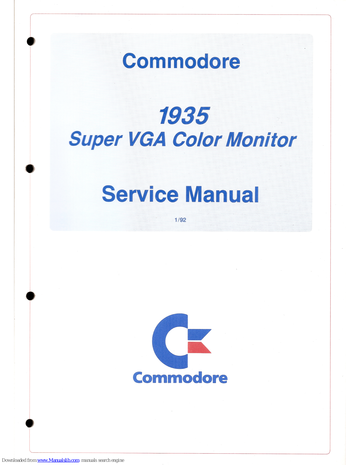 Commodore 1935 Service Manual - ManualMachine.com