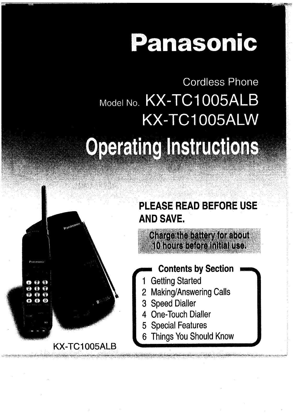 Panasonic KX-TC1005ALB, KX-TC1005ALW User Manual