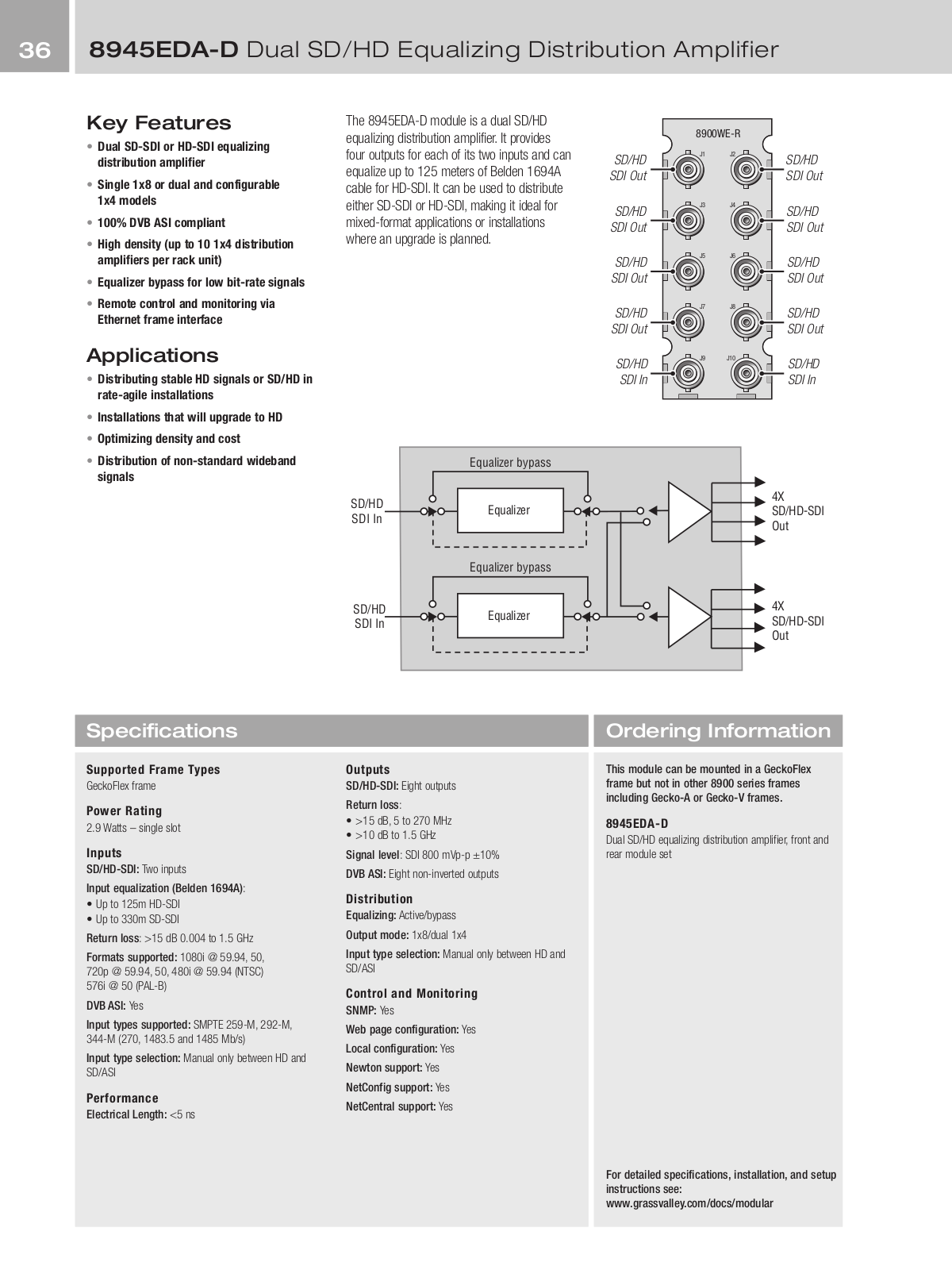 Grass valley 8945EDA-D DATASHEET