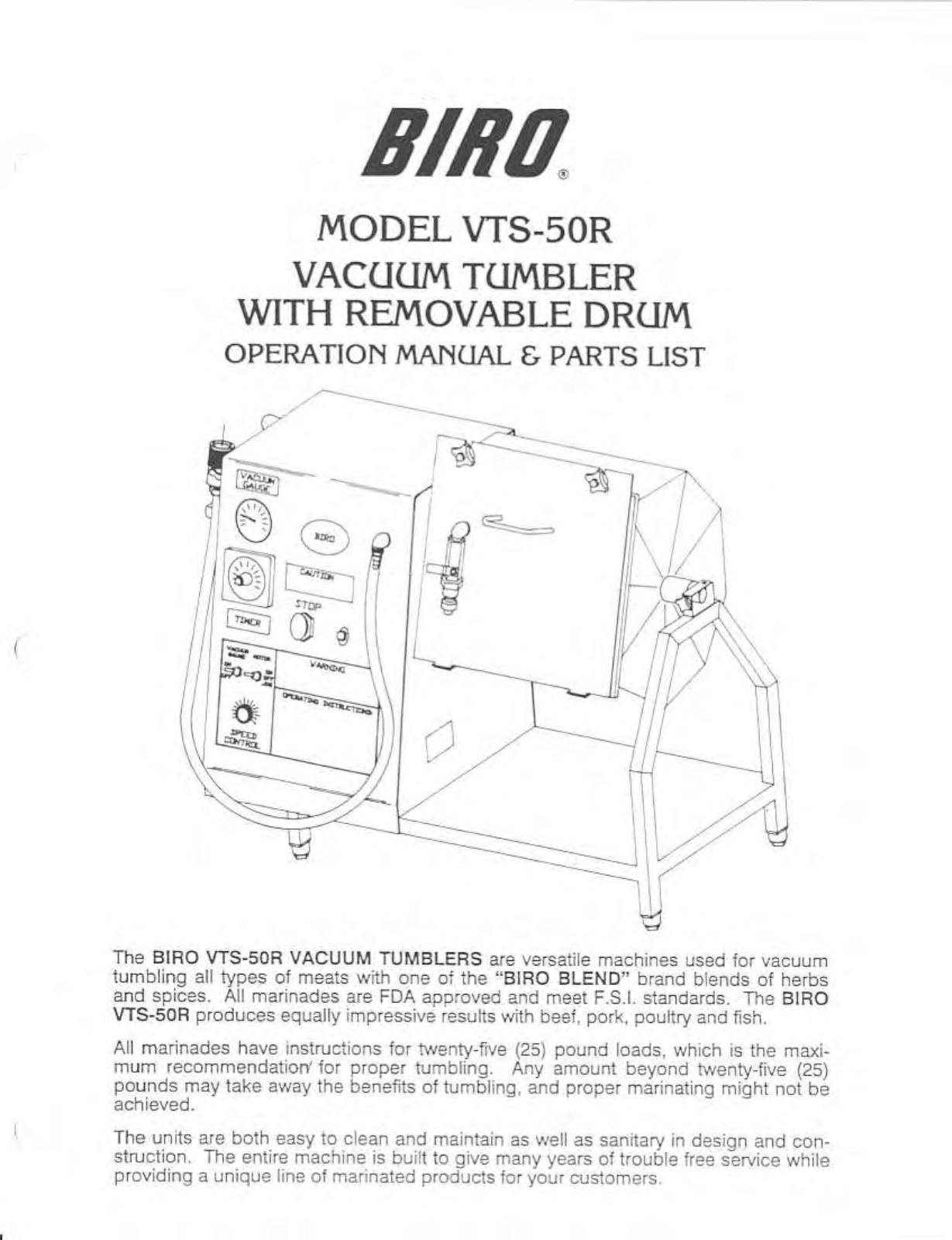 Biro VTS-50R Service Manual