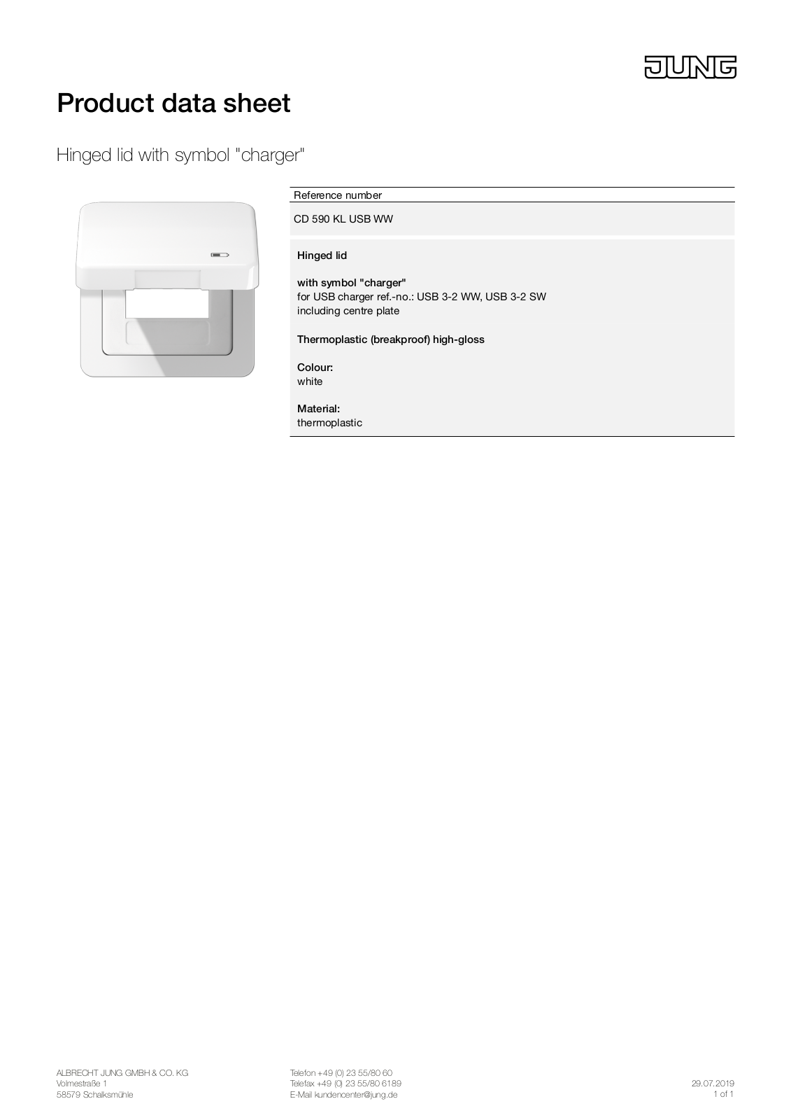 Jung CD 590 KL USB WW User Manual