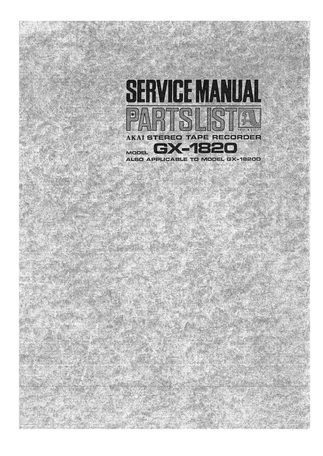 Akai GX-1820 Service Manual