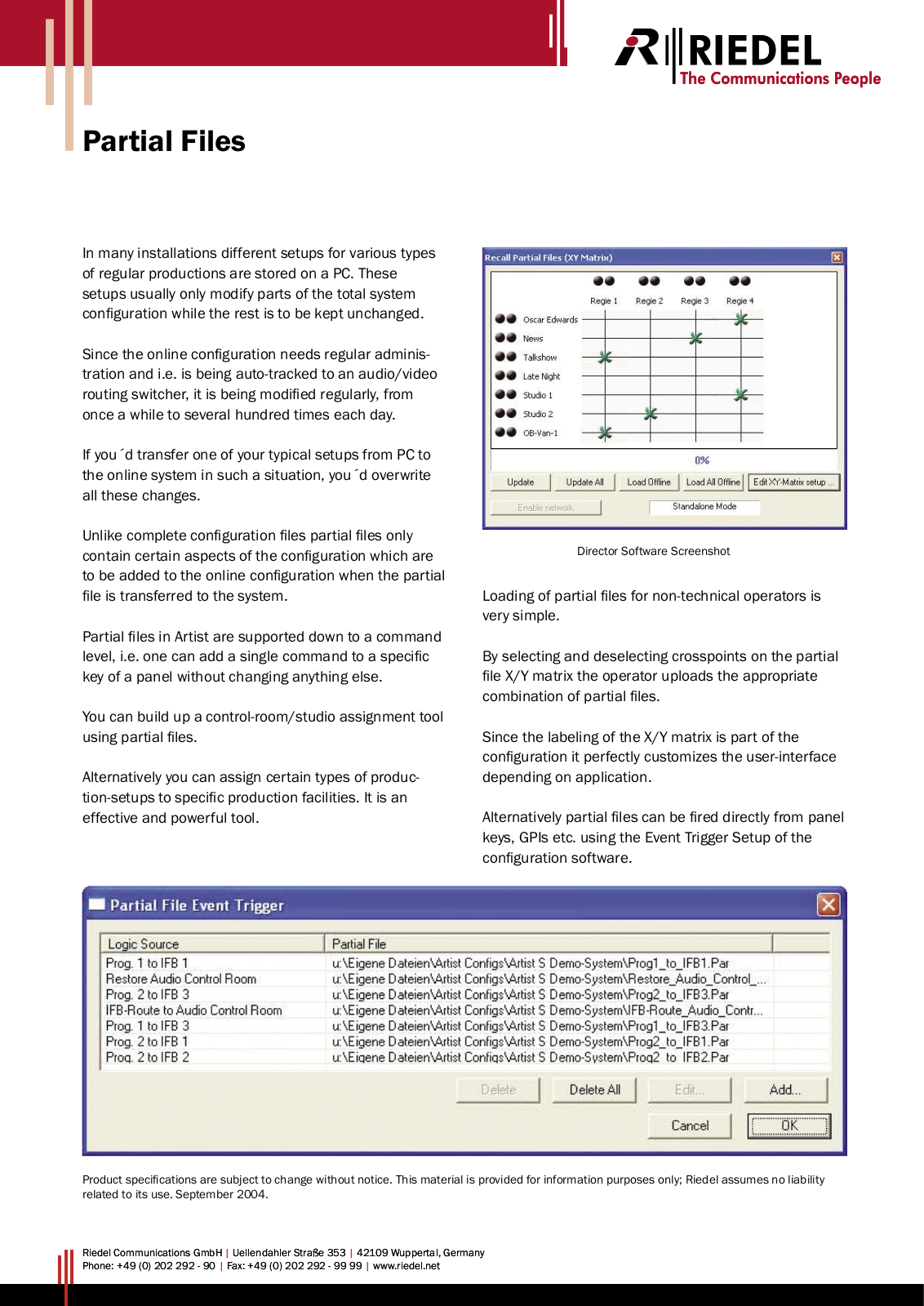 RIEDEL Partial-Files User Manual