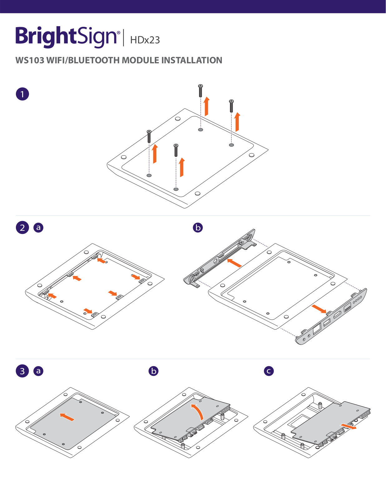 BrightSign WS103 Installation Guide