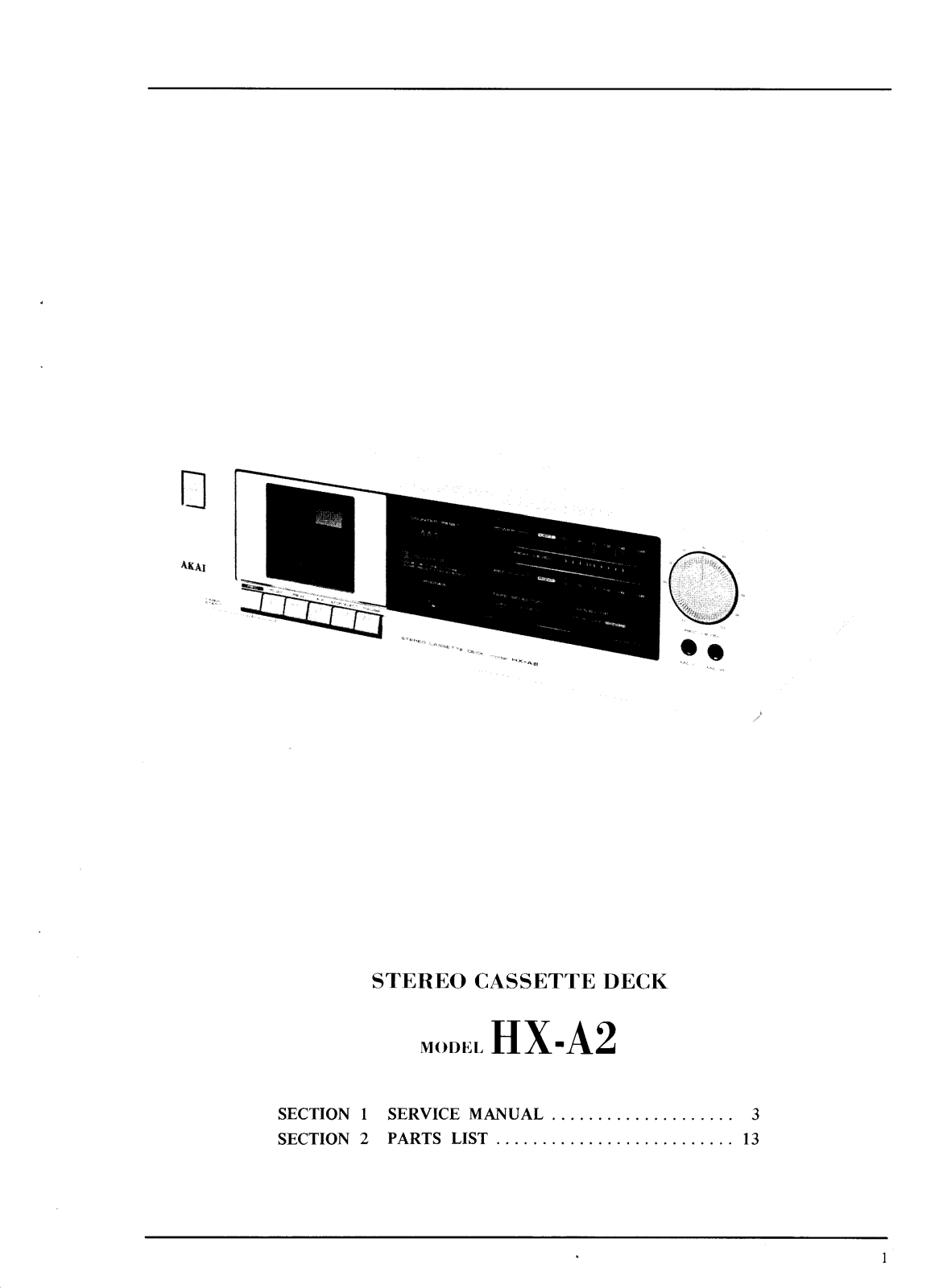 Akai HXA-2 Service Manual