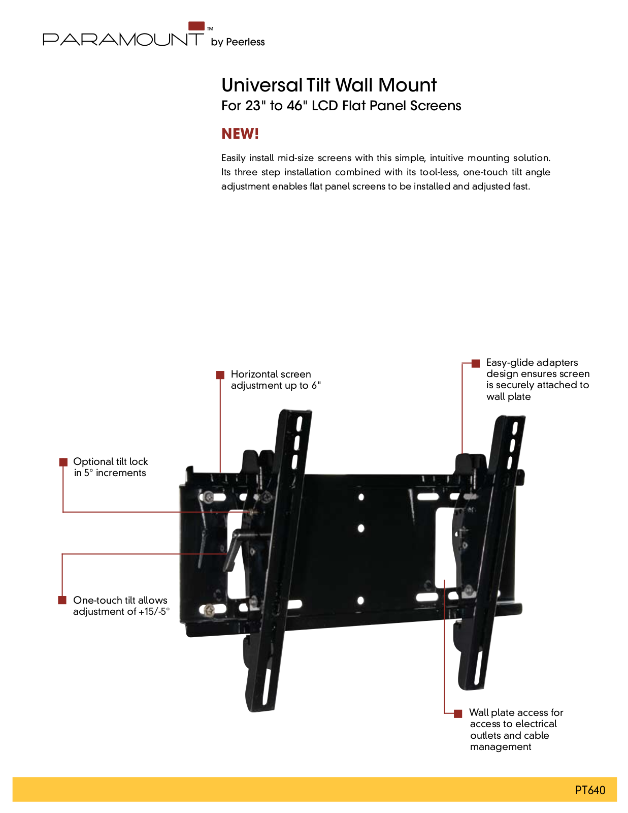 Peerless Industries PT640 User Manual