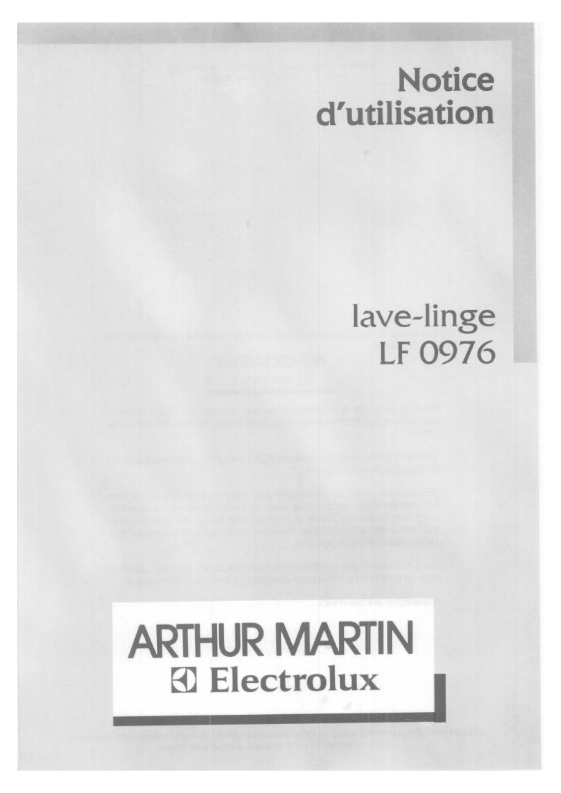 ARTHUR MARTIN LF 0976 User Manual