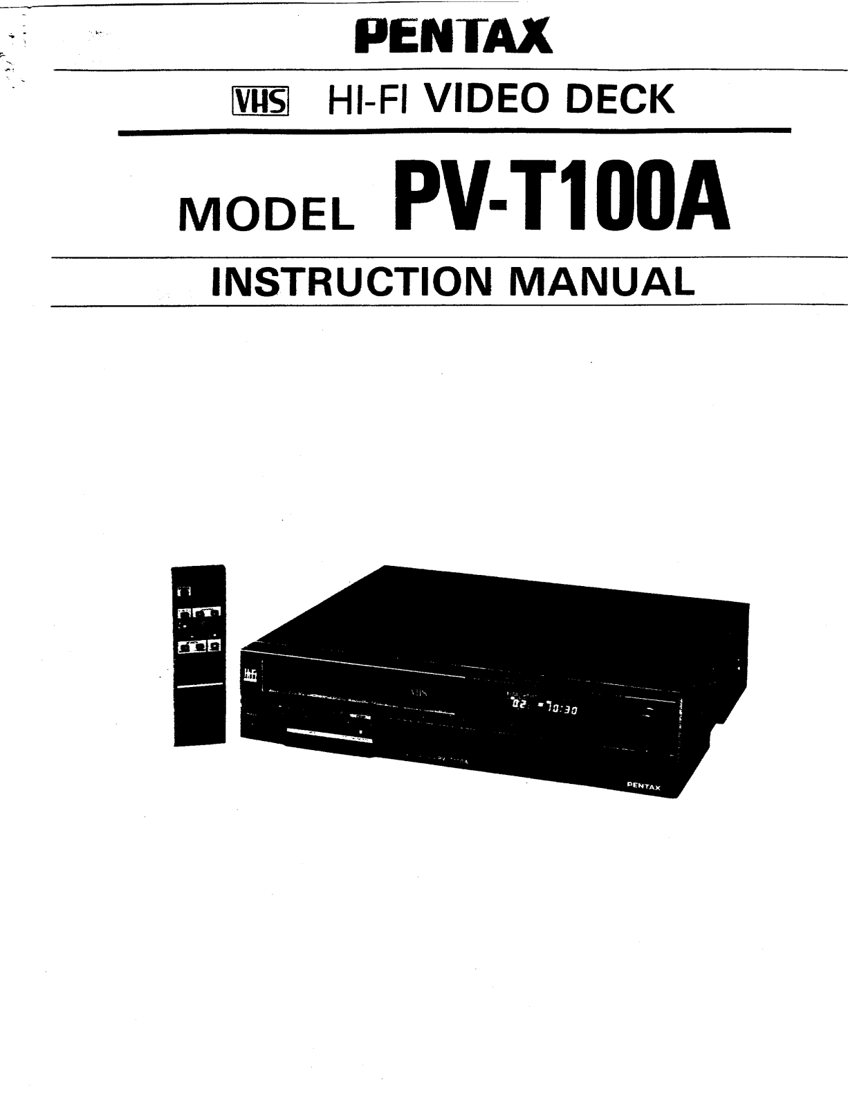 Pentax PVT100A User Manual