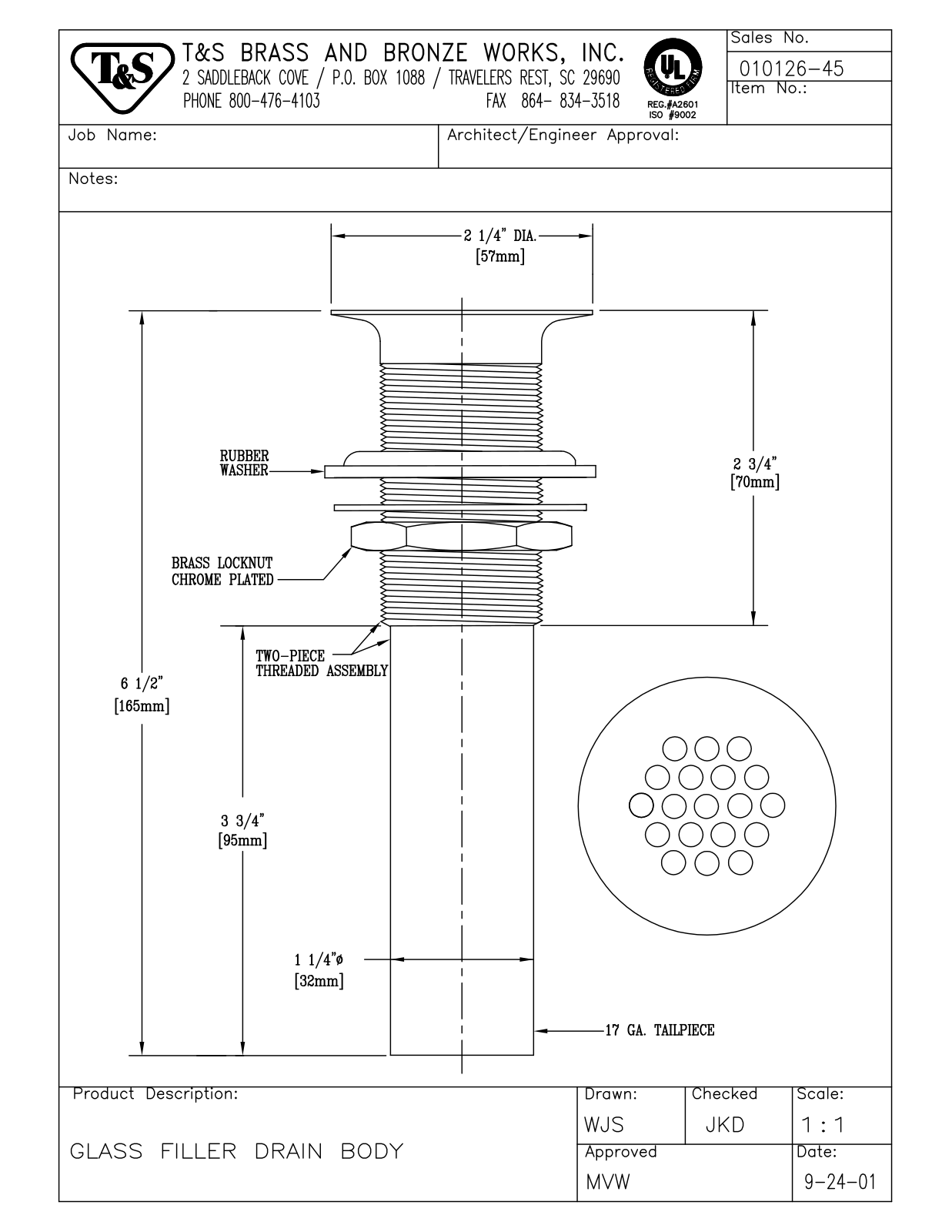 T&S Brass 010126-45 User Manual