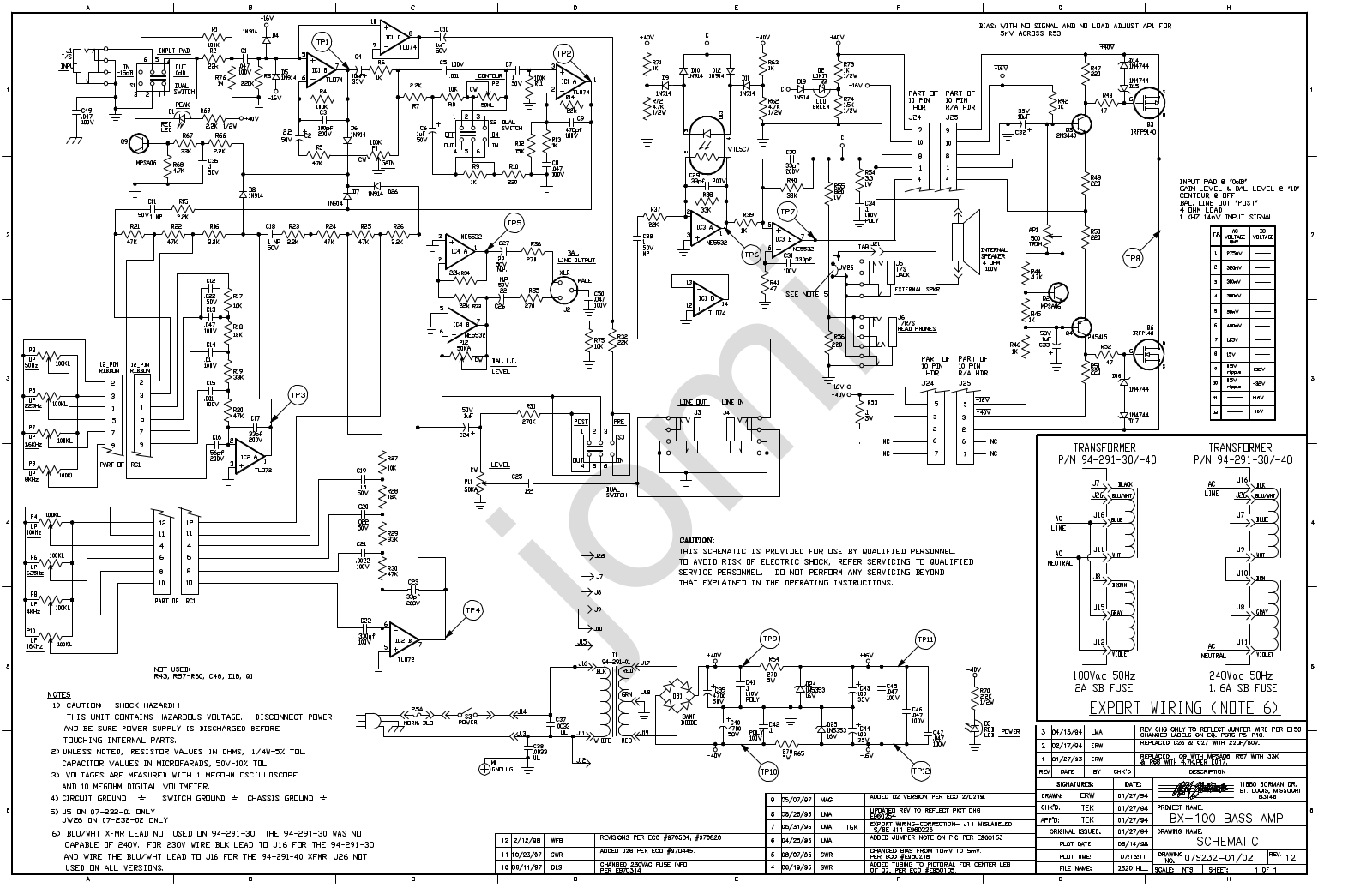 CRATE BX100 SCHEMATIC