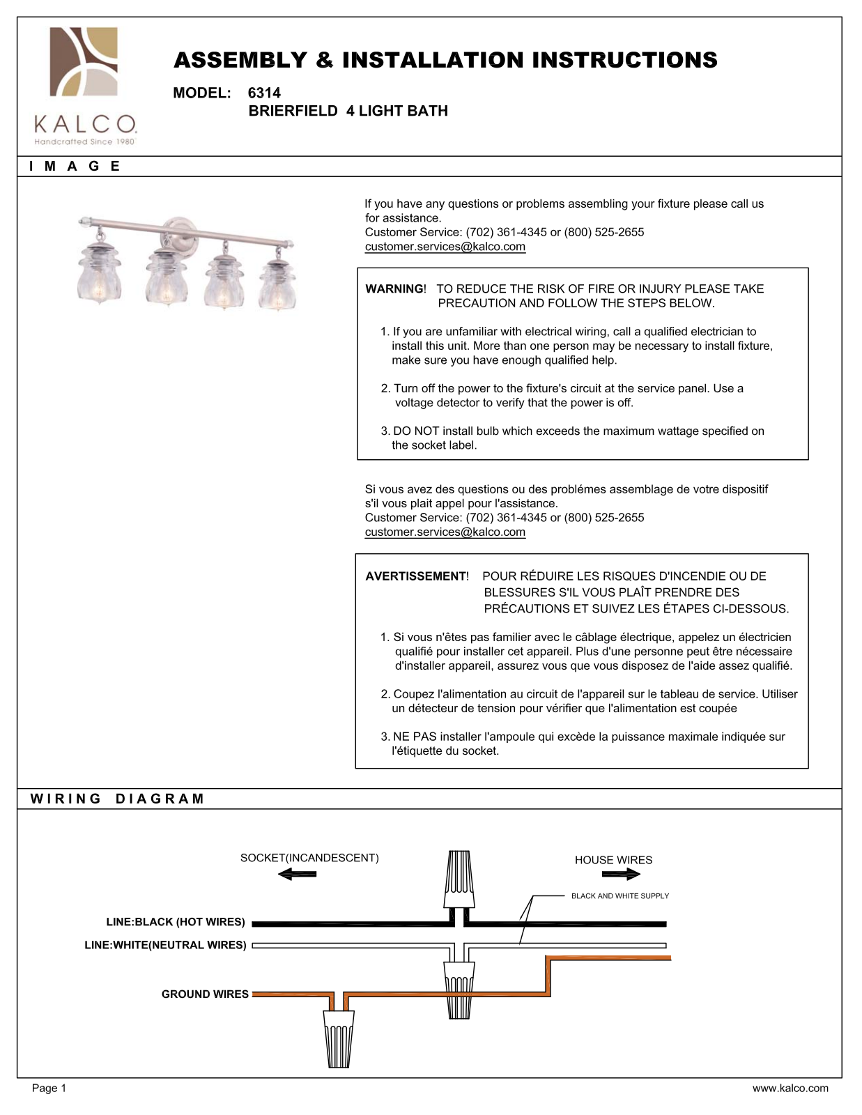 Kalco 6314PS Assembly Guide - ManualMachine.com
