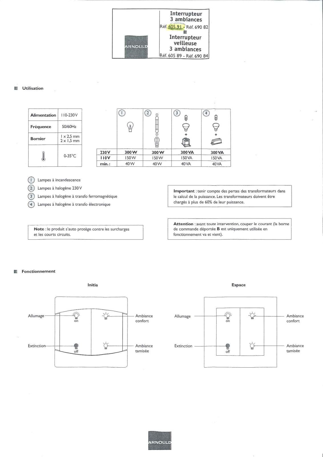 ARNOULD 605-89, 605-91, 690-82, 690-84 User Manual