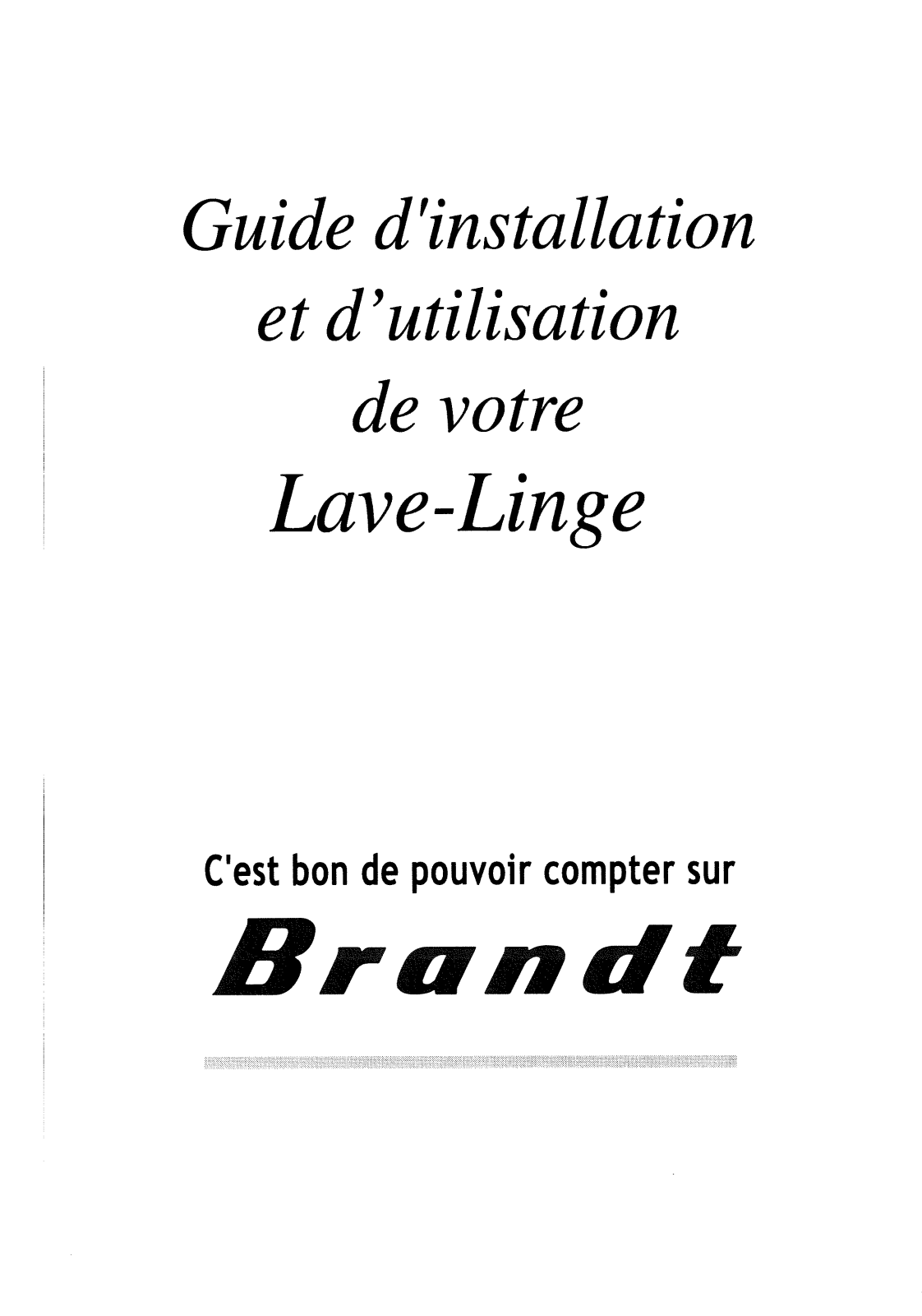 BRANDT 900PA User Manual