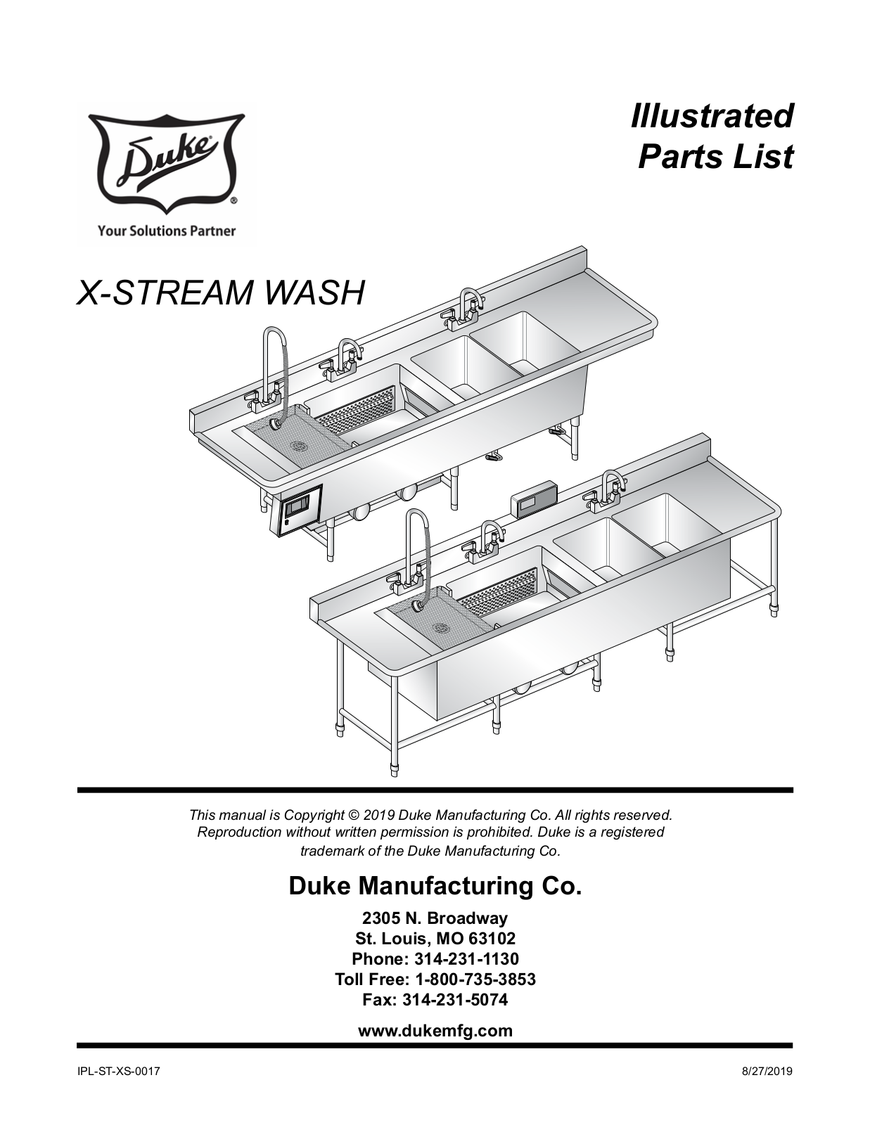 Duke IPL-ST-XS-0017 Parts List