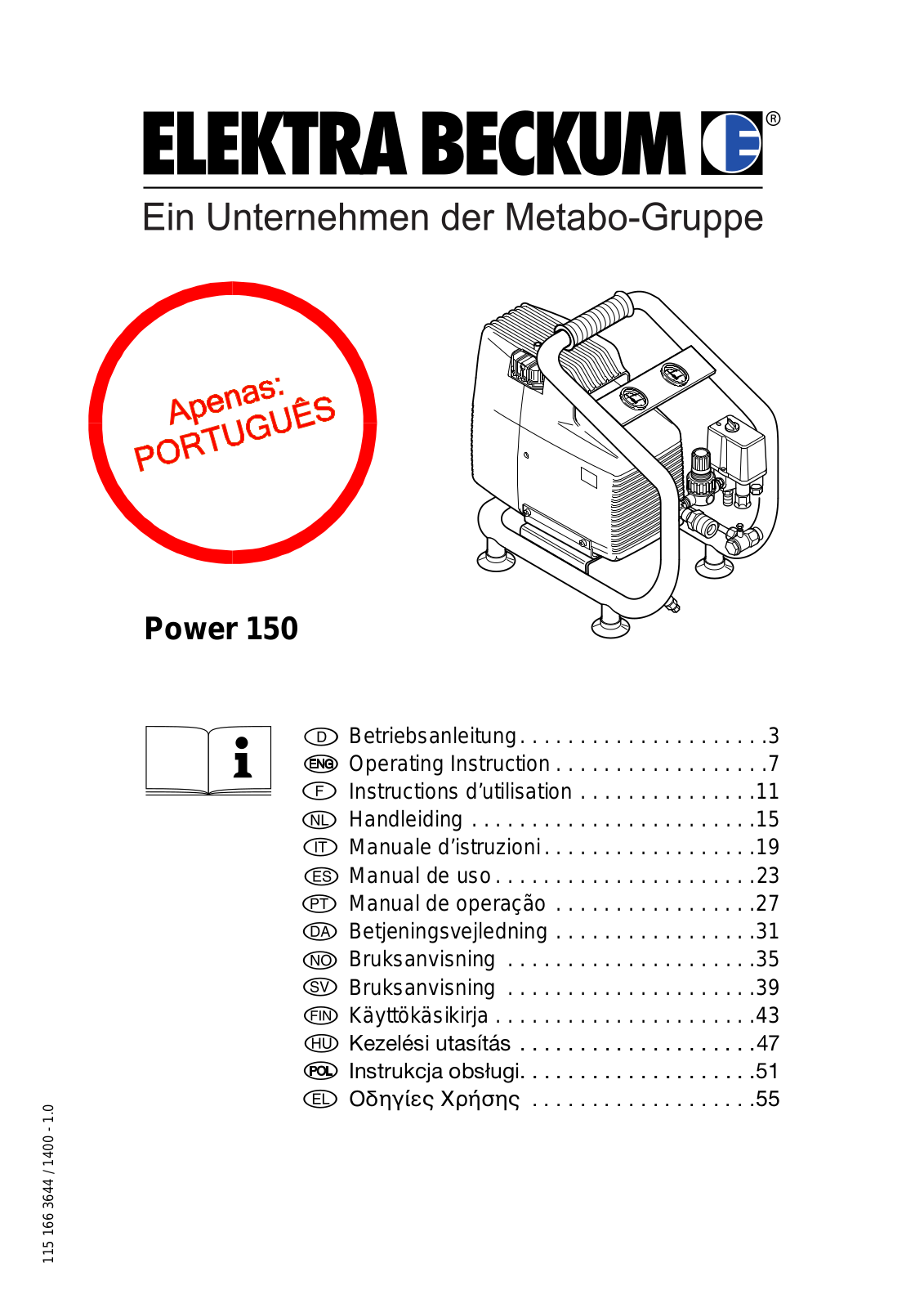 Elektra Beckum Power 150 User Manual