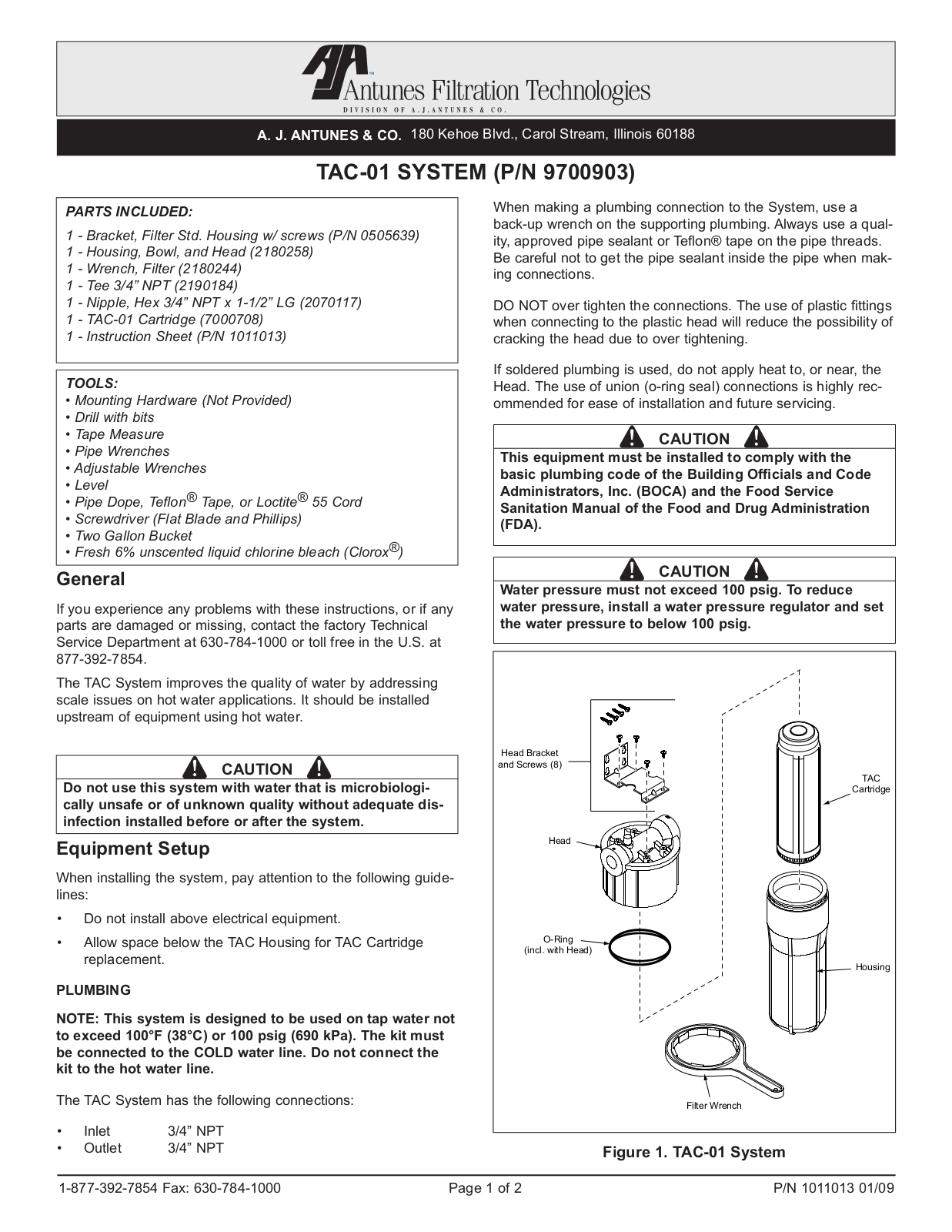 Antunes TAC-01 Installation Manual