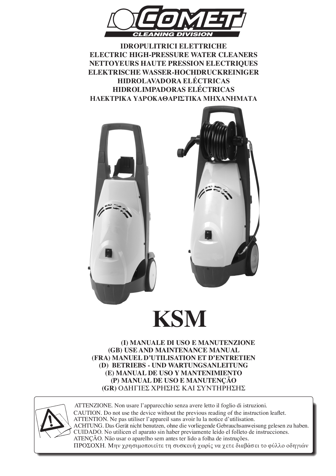 Comet KSM Use And Maintenance Manual