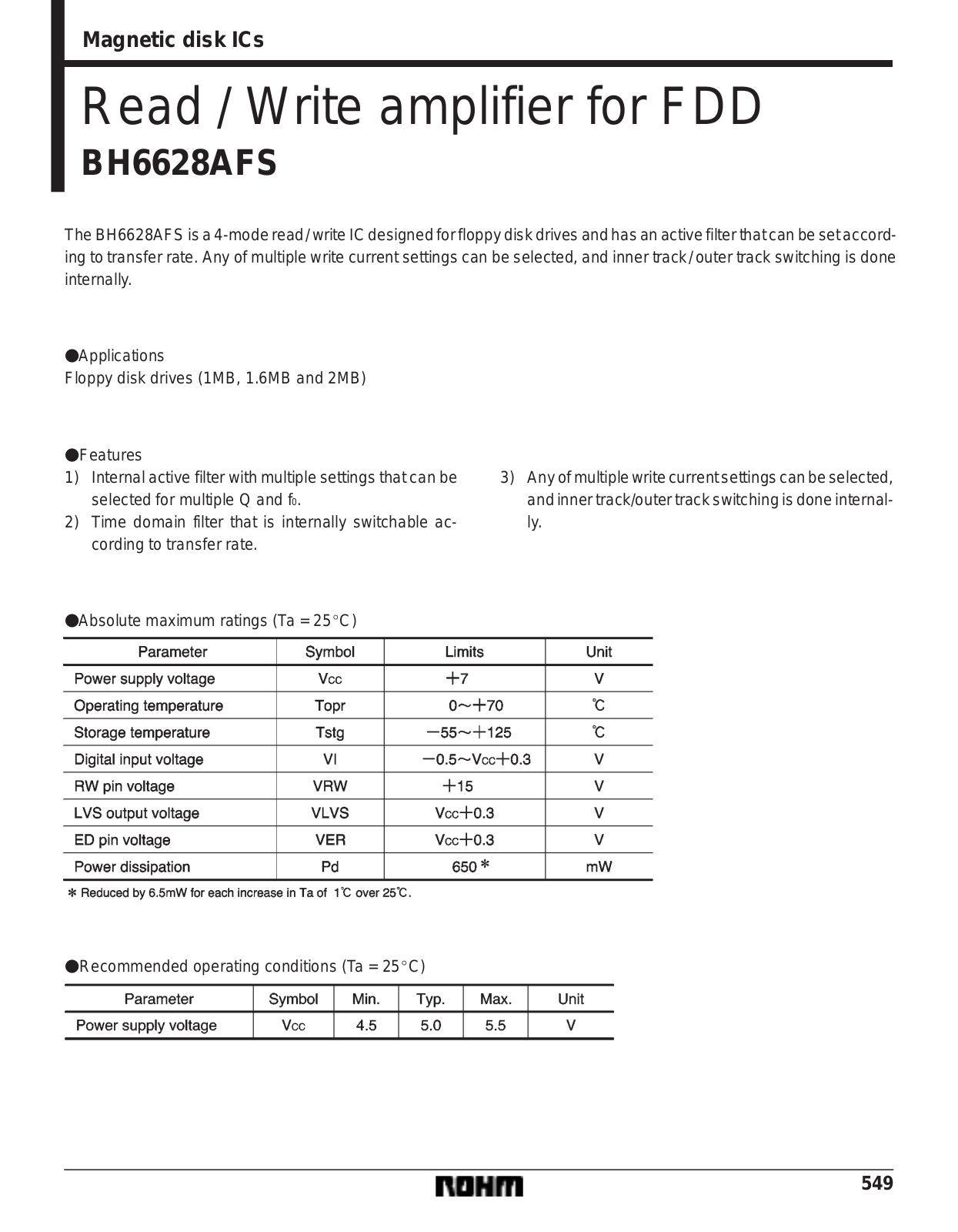 ROHM BH6628AFS Datasheet