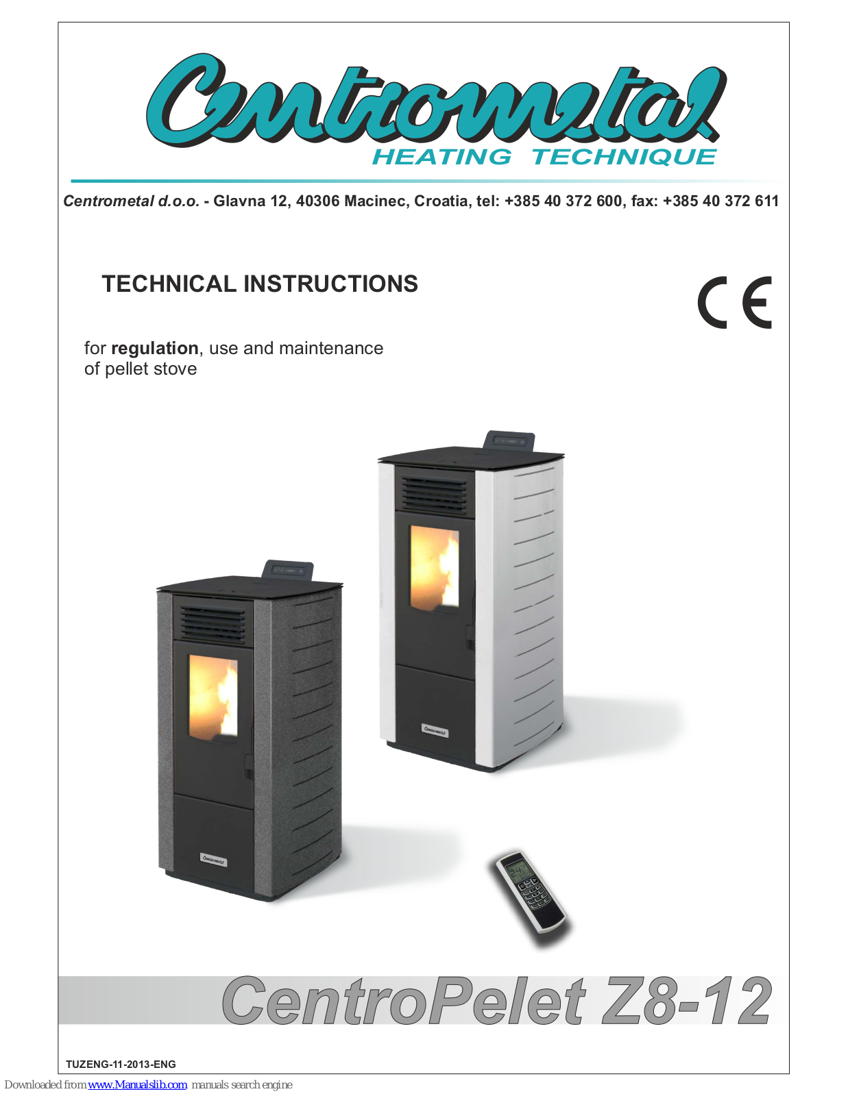 Centrometal CentroPelet Z8, CentroPelet Z12 Technical Instructions - ManualMachine.com