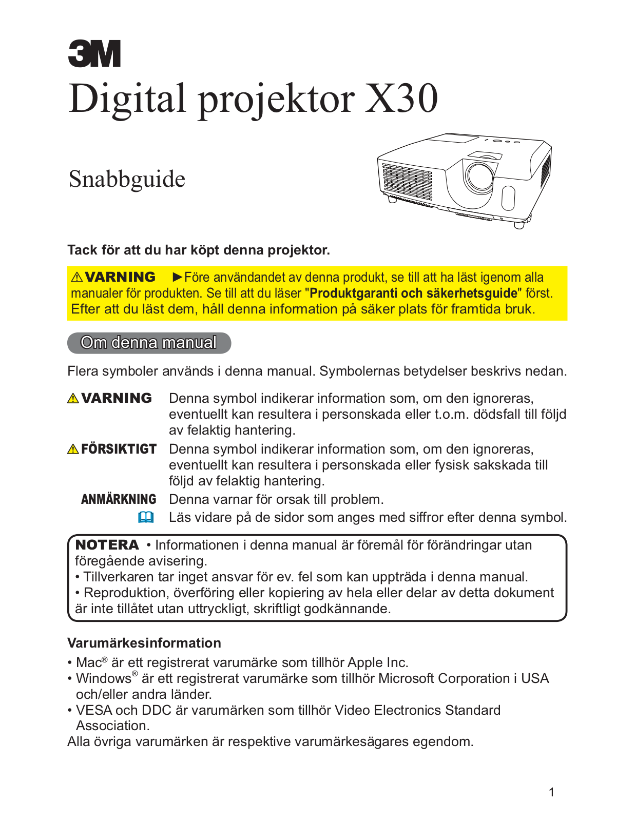 3M X30 Operator Guide