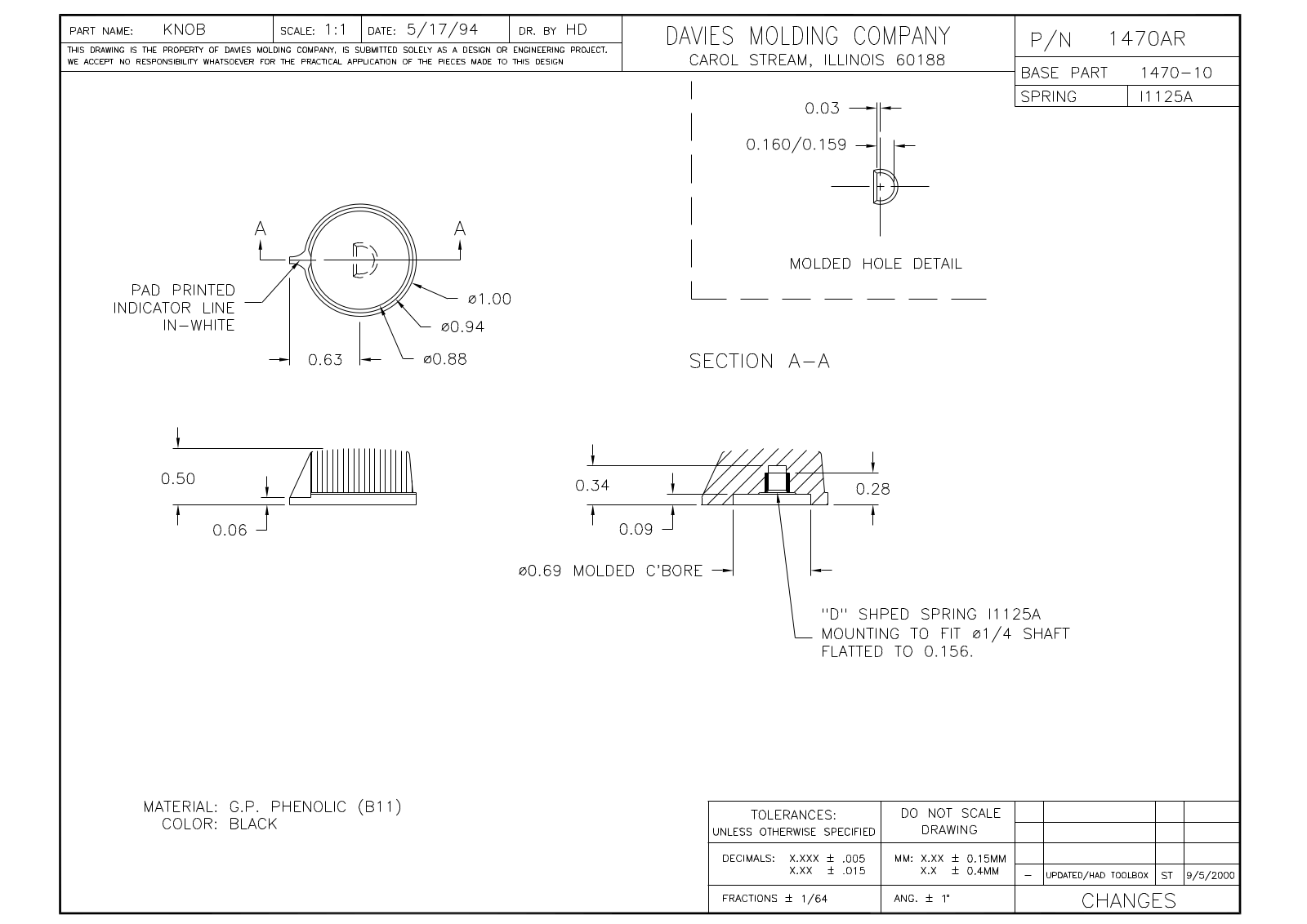 Davies Molding 1470AR Reference Drawing