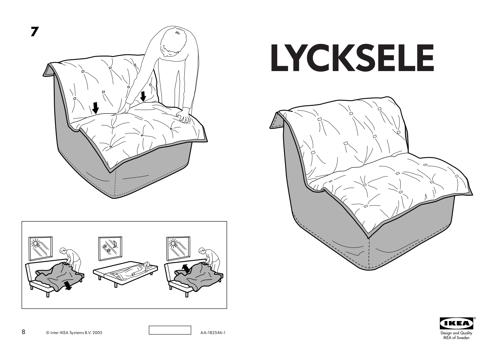 IKEA LYCKSELE CHAIR BED COVER Assembly Instruction