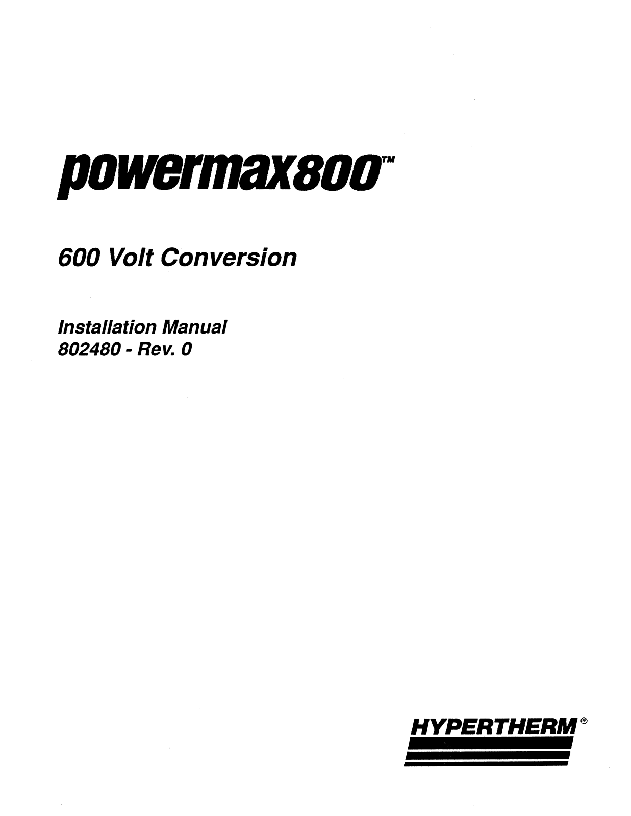 Hypertherm Manual Family Instruction Manual (IM)