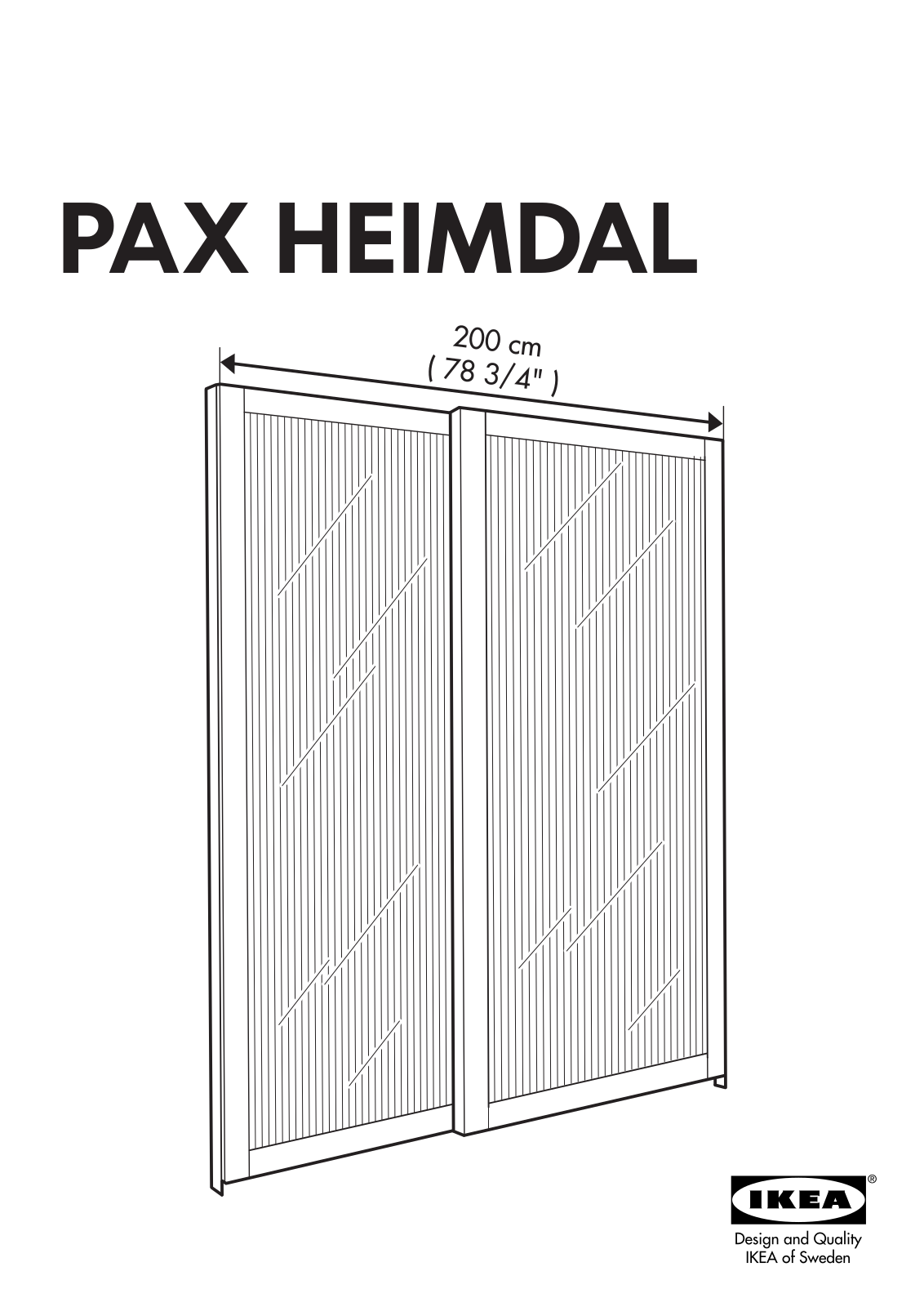 IKEA PAX HEIMDAL SLIDING DOOR PAIR 79X93