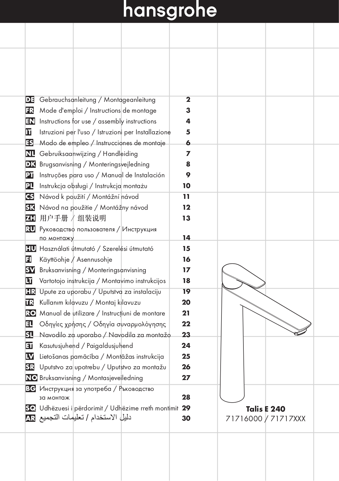 Hansgrohe 71716000 User Manual