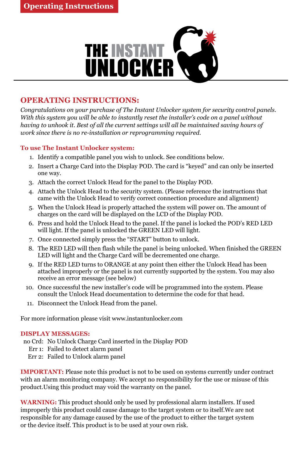 Linear UL-POD-1 User Manual