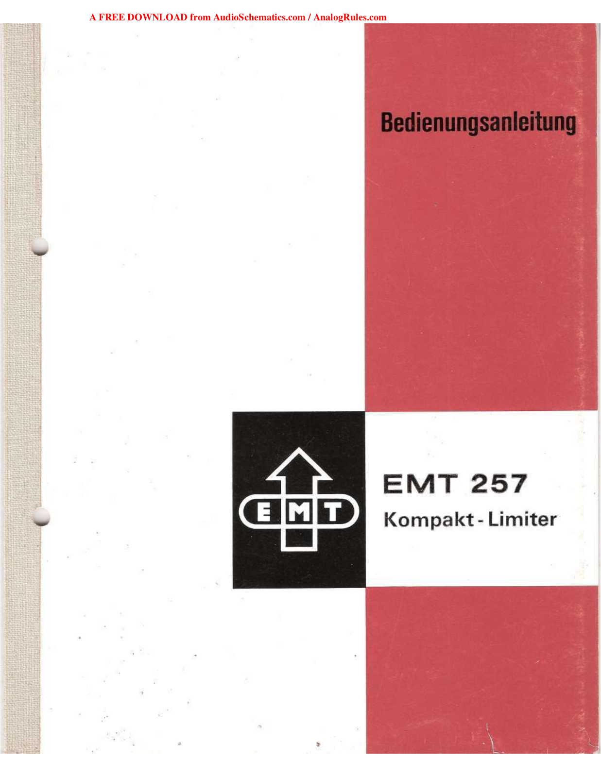 EMT 257 Owners manual