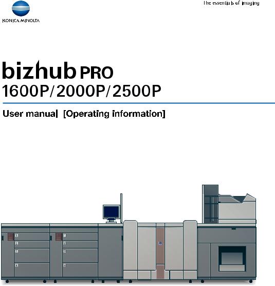 Konica Minolta BIZHUB PRO 2000P, BIZHUB PRO 2500P, BIZHUB PRO 1600P Manual