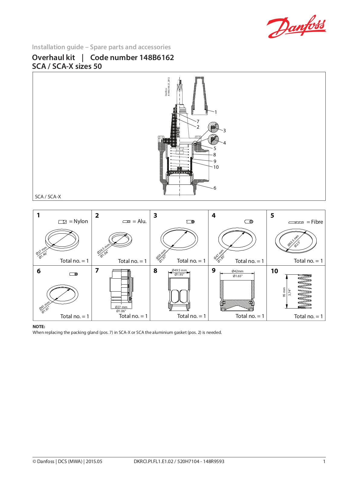 Danfoss SCA 50, SCA-X 50 Installation guide