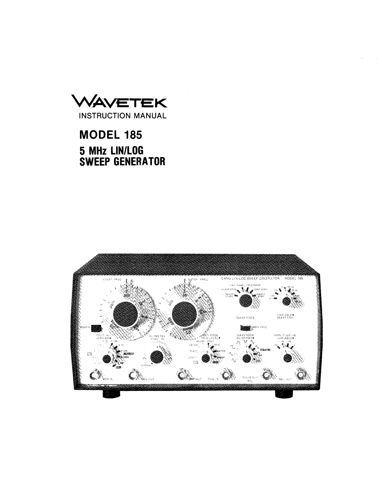 Wavetek 185 Service manual