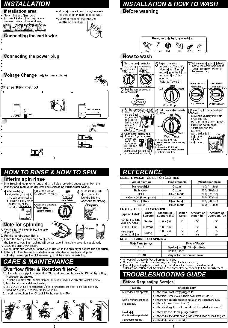 LG WP-1460RWN Instruction manual