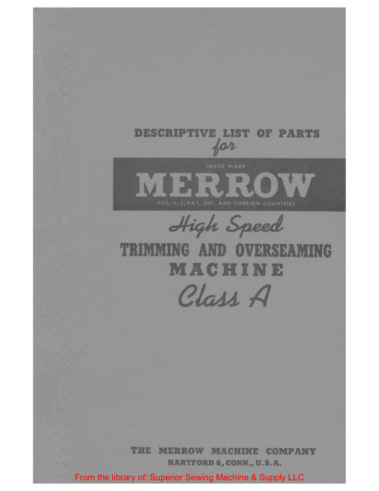 Merrow Class A User Manual - ManualMachine.com