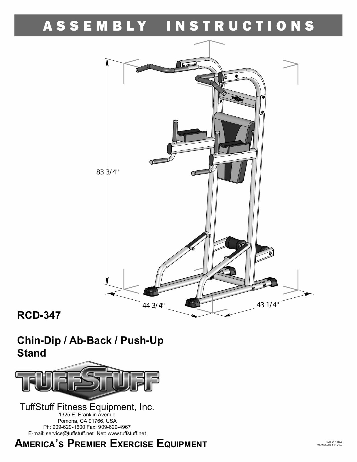 Tuff Stuff RCD-347 User Manual