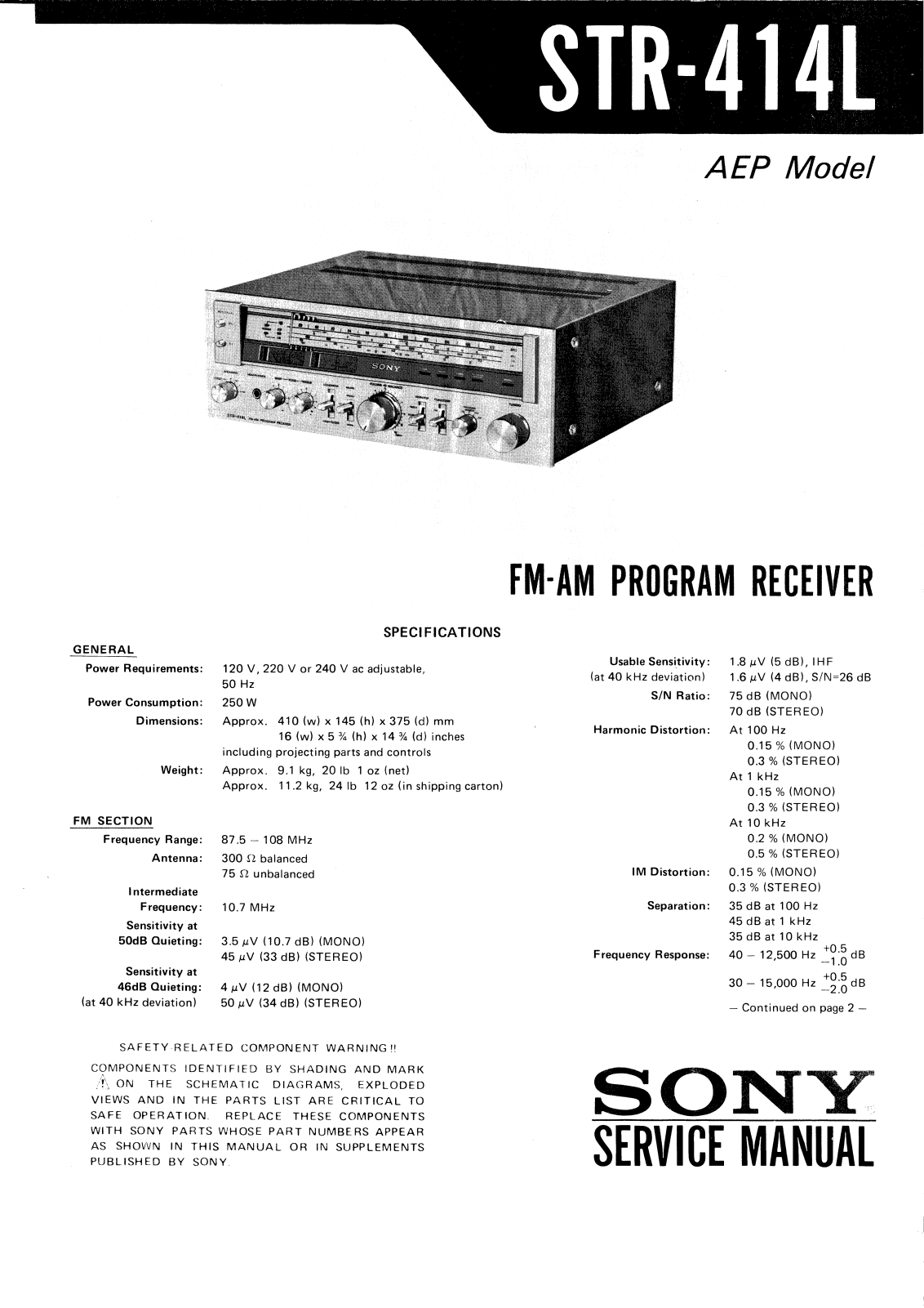Sony STR-414-L Service manual