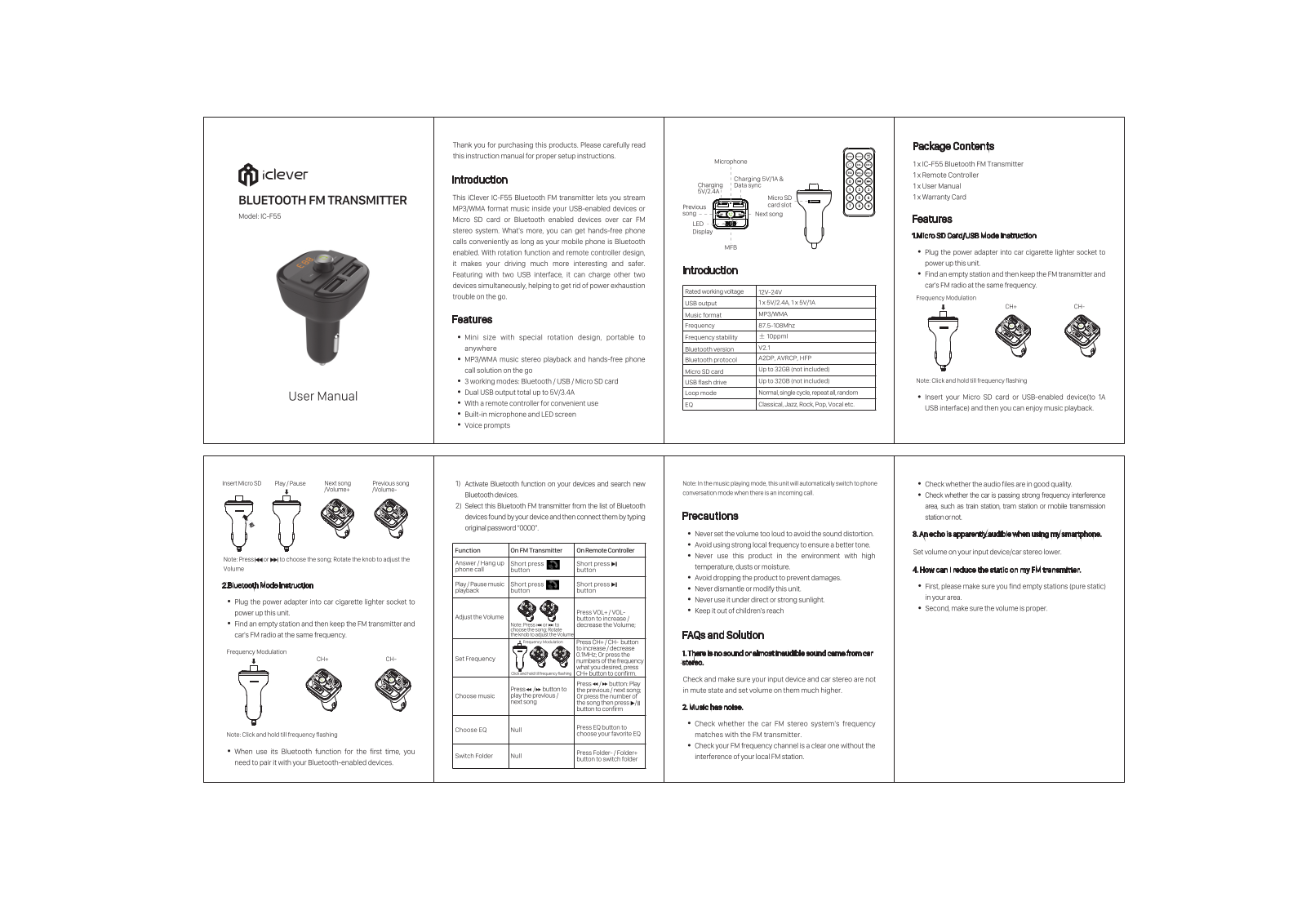 Iclever IC-F55 User Manual