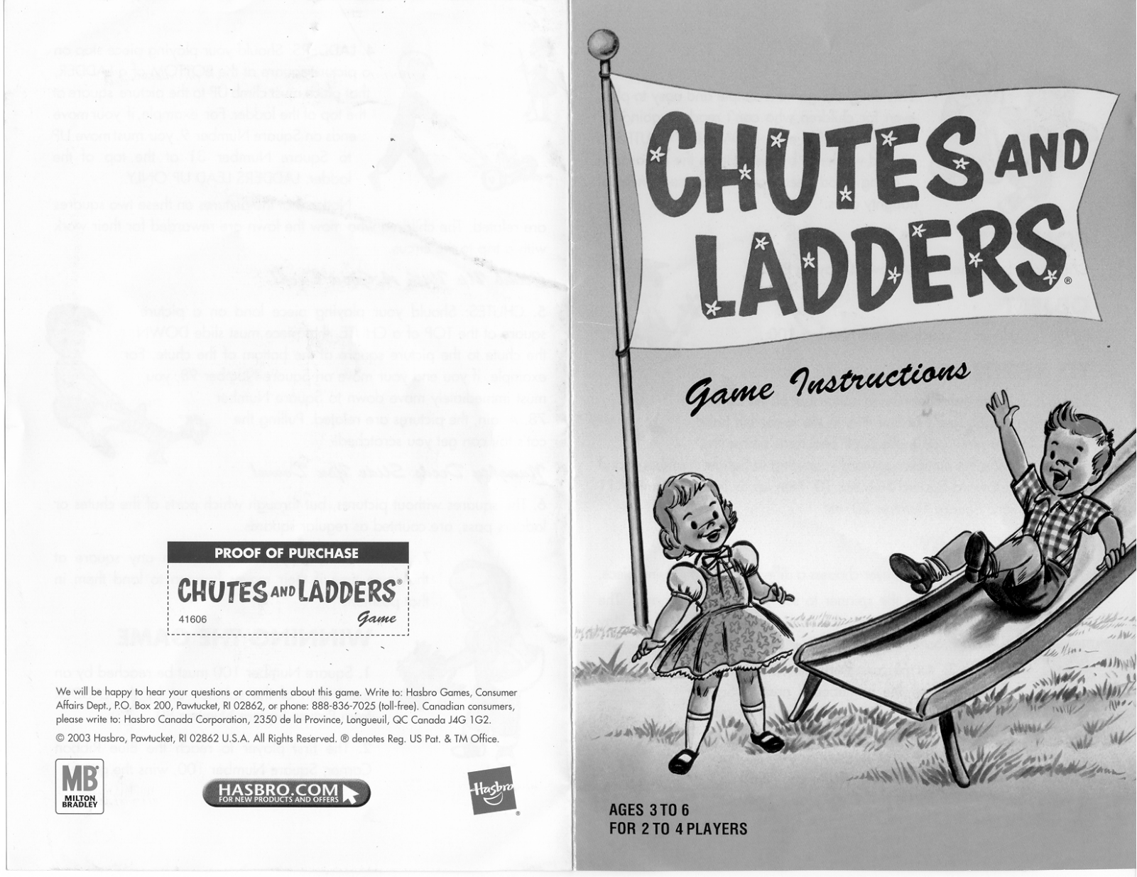 Hasbro Chutes and Ladders User Manual