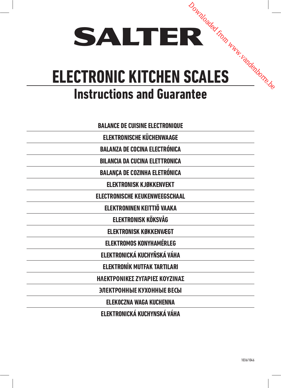 SALTER SA1046 RDDR User Manual