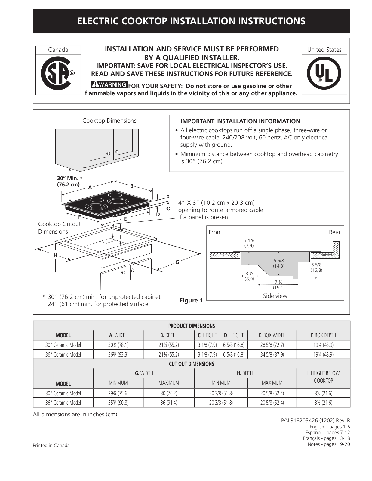 Electrolux Professional EI36EC45KB Installation Manual